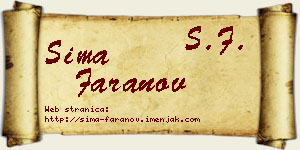 Sima Faranov vizit kartica